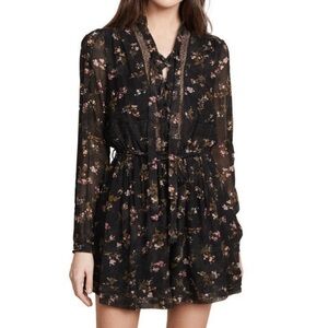 ZIMMERMANN Radiate Floral Black Lace Romper XS